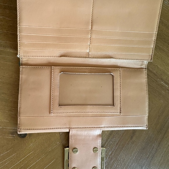 Rare Vintage Fendi Zucca FF Logo Leather & Canvas Continental Wallet Teal - Picture 11 of 11